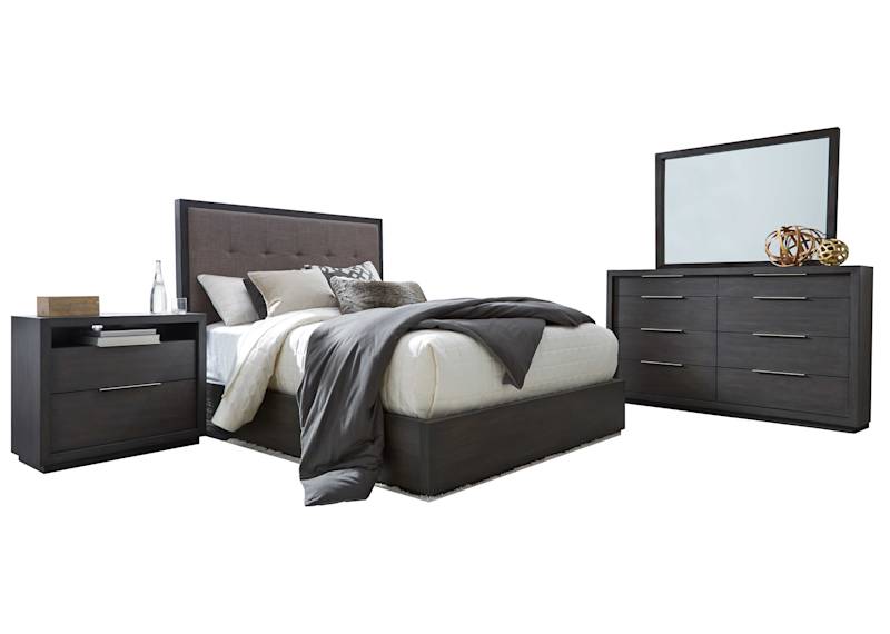 Stafford 6 Piece Queen Platform Bedroom - Basalt Grey Stafford 6 Piece Queen Platform Bedroom - Basalt Grey