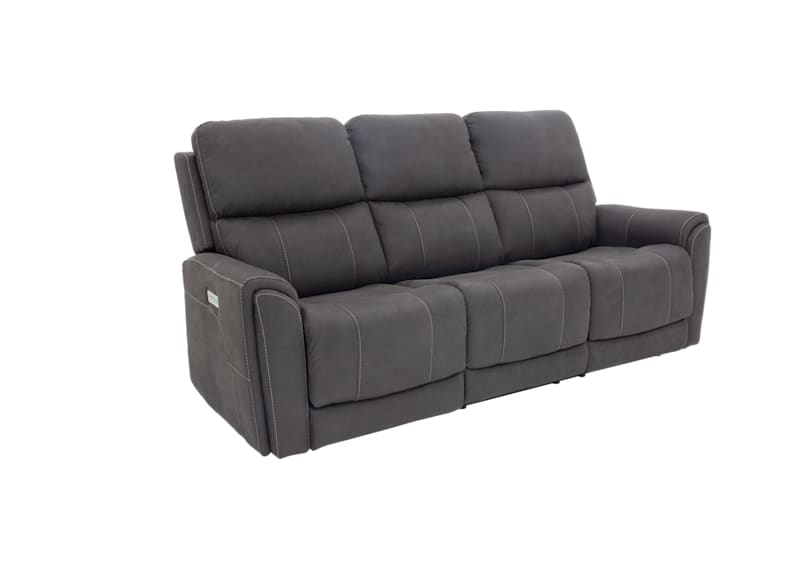 Damon Power Reclining Sofa - Stonewash Gunmetal Damon Power Reclining Sofa - Stonewash Gunmetal