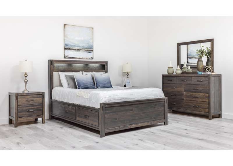 Stella 6 Piece Panel Bedroom - Charcoal Stella 6 Piece Panel Bedroom - Charcoal