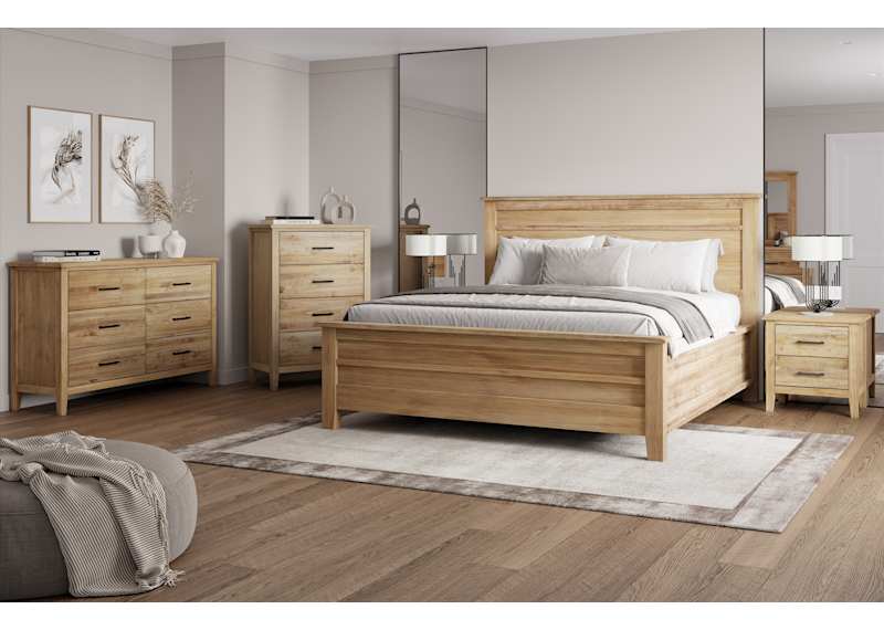 Harlow 6 Piece Full Panel Bedroom - Natural Harlow 6 Piece Full Panel Bedroom - Natural