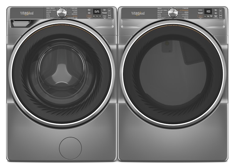 Whirlpool Front Load Pair (WFW6720RR- YWED6720RR) - Radiant Silver Whirlpool Front Load Pair (WFW6720RR- YWED6720RR) - Radiant Silver