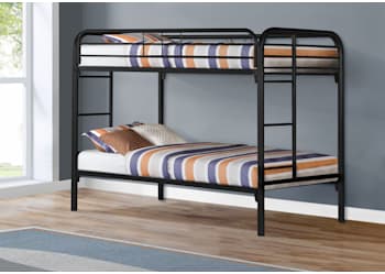 Duke Twin Over Bunk Bed Black, How Big Is A Twin Bunk Bed