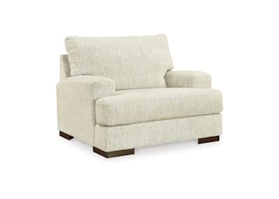 Caretti Chair and a Half Parchment Dufresne Furniture and