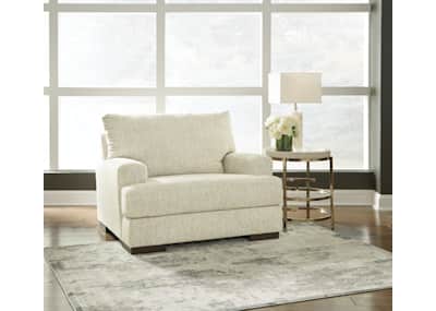Caretti Chair and a Half Parchment Dufresne Furniture and