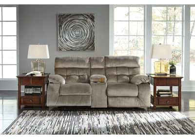 Brassville EXCLUSIVE Reclining Power Loveseat with Console