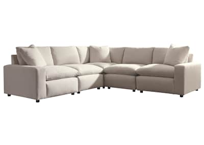 Savesto 5 piece sectional cheap ivory