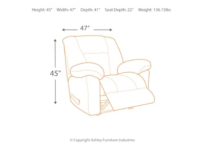 Ashley nimmons zero wall recliner online