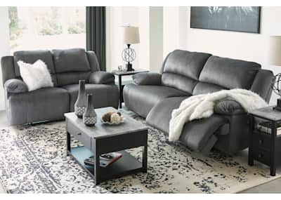 Clonmel Power Reclining Sofa Charcoal Dufresne Furniture and