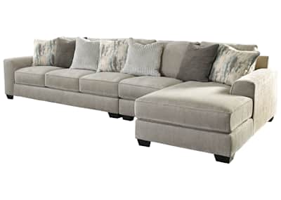 Ardsley 3 Piece Sectional Pewter Right Facing Ardsley 3