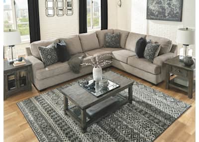 Bovarian 3 Piece Sectional Stone Right Facing Bovarian 3