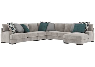 Bardarson Exclusive 5 Piece Sectional Silver Right Facing