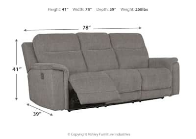 Mouttri Power Reclining Love with Power Headrest Smoke