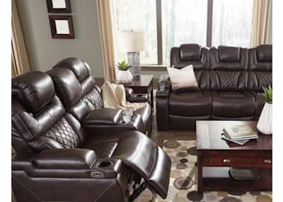 Warnerton chocolate power reclining sofa sale