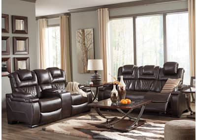 Warnerton Power Reclining Loveseat With Power Headrest Chocolate