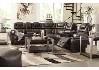 Warnerton chocolate large power reclining hot sale sectional