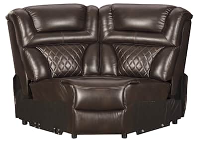 Warnerton chocolate large power outlet reclining sectional