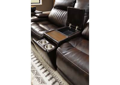 Team Time Power Reclining Loveseat with Console and Adj Head
