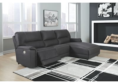 Reclining sofa with hot sale ottoman