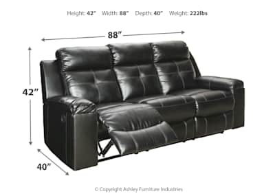 Kempten Reclining Sofa Black Dufresne Furniture and Appliances