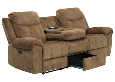Reclining sofa with drop down table and drawer clearance