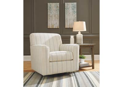 Striped swivel store accent chair