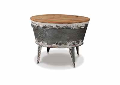 Galvanized metal side on sale table