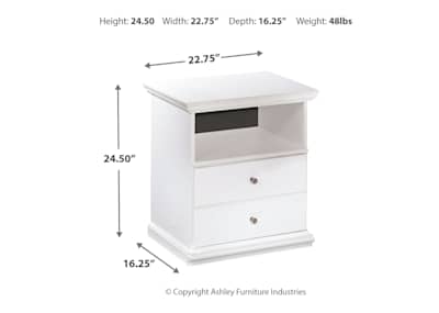 Bostwick Shoals Nightstand White Dufresne Furniture and Appliances