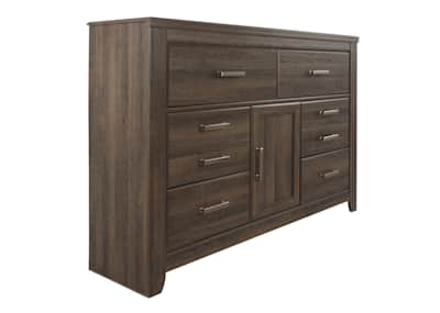 Juararo Dresser and Mirror Dark Brown Dufresne Furniture and