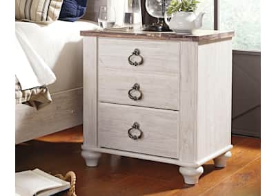 Whitewashed nightstand outlet