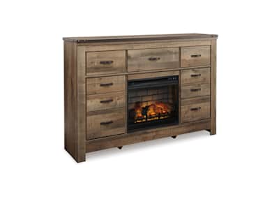 Trinell dresser with deals fireplace