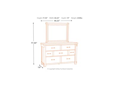 Brashland Dresser and Mirror White Dufresne Furniture and