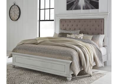 Whitewash king hot sale bed
