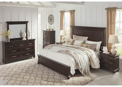 Brynhurst 3 Piece Queen Panel Bed Dark Brown Dufresne