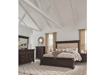 Brynhurst King Storage Bed Dark Brown Dufresne Furniture and