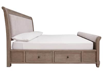 Challene queen upholstered bed hot sale with 4 storage drawers