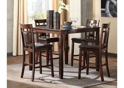 Bennox Counter Dining Set Brown 5 Piece Bennox Counter