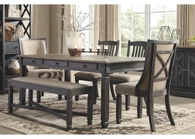 Tyler Creek Dining Table Black Gray D736 25 Dufresne