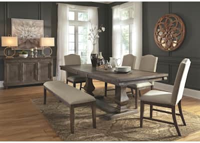Johnelle dining table and hot sale 4 chairs and bench