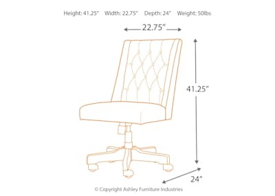 Ashley home office swivel store desk chair program