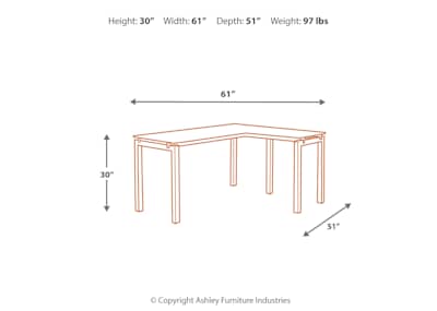 Baraga L Desk Ashley Canada