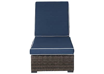 Navy blue outdoor top chaise lounge cushions