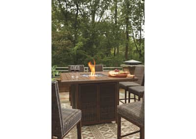 Outdoor Paradise Trail 9 Piece Outdoor Bar Set Ashley Canada
