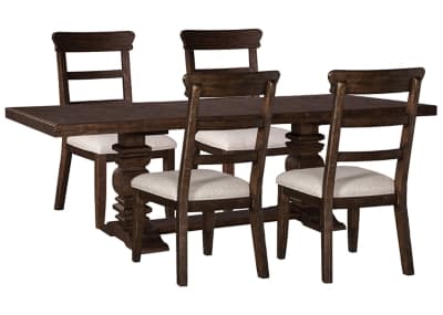 Hillcott EXCLUSIVE Dining Set Dark Brown 5 Piece Hillcott