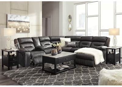 Ezmonei Chairside Table Black Gray Dufresne Furniture and