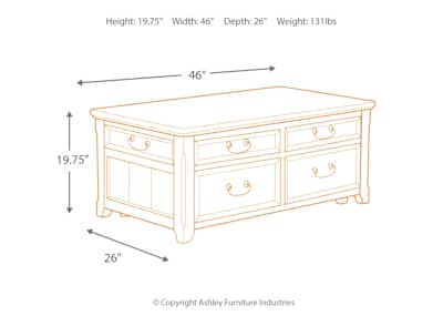 Woodboro Cocktail Table with Lift Top Ashley Canada