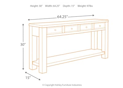 Gavelston Sofa Table Black Dufresne