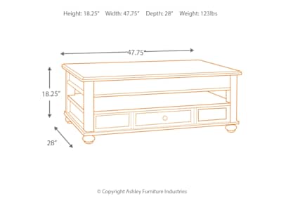 Barilanni Coffee Table with Lift Top Ashley Canada