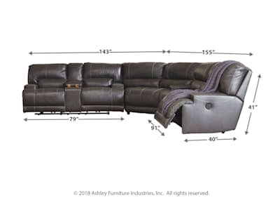 Mccaskill power reclining hot sale sectional
