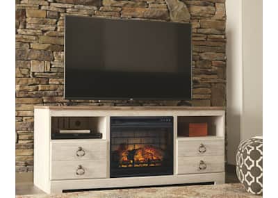 Willowton entertainment center with fireplace top