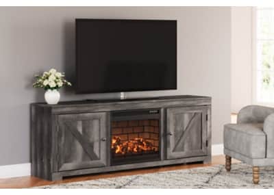Wynnlow TV Stand with Fireplace Gray Dufresne Furniture and